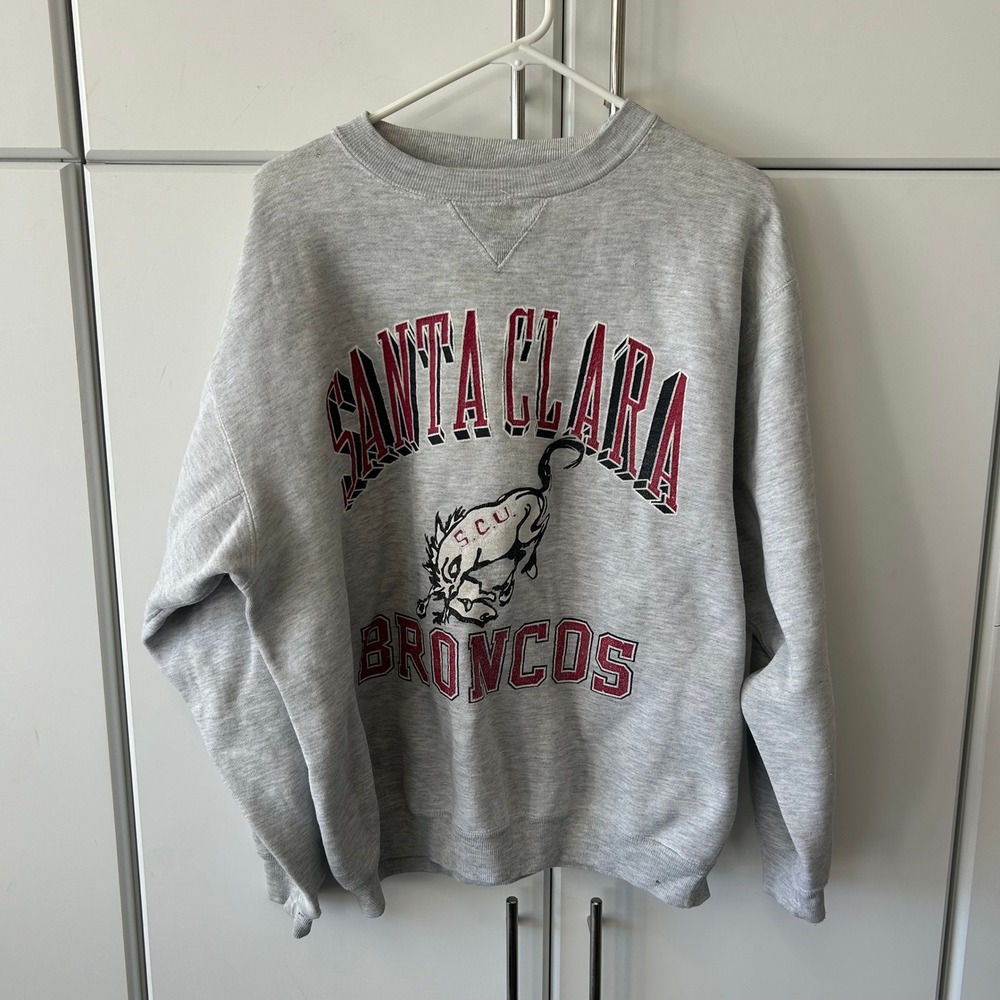 Vintage Galt Sand Santa Clara Broncos Sweatshirt Heather Gray Large SCU NCAA